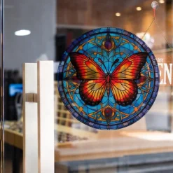 Window Sticker, Home Wall Decor Colorful Hummingbird Stickers Removable Static Decorative Anti-collision Stickers