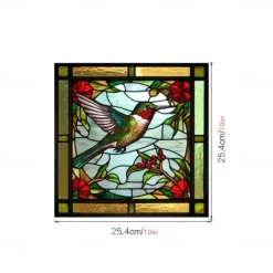 Window Sticker, Home Wall Decor Colorful Hummingbird Stickers Removable Static Decorative Anti-collision Stickers