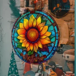 Window Sticker, Home Wall Decor Colorful Hummingbird Stickers Removable Static Decorative Anti-collision Stickers