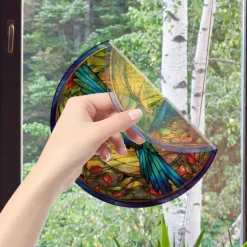 Window Sticker, Home Wall Decor Colorful Hummingbird Stickers Removable Static Decorative Anti-collision Stickers