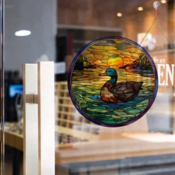 Window Sticker, Home Wall Decor Colorful Hummingbird Stickers Removable Static Decorative Anti-collision Stickers