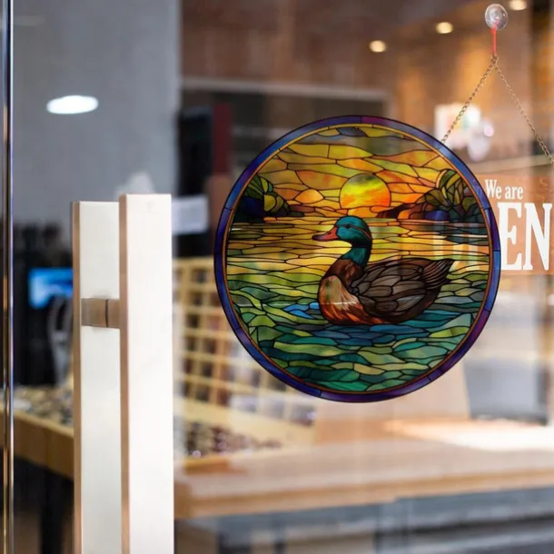 Window Sticker, Home Wall Decor Colorful Hummingbird Stickers Removable Static Decorative Anti-collision Stickers