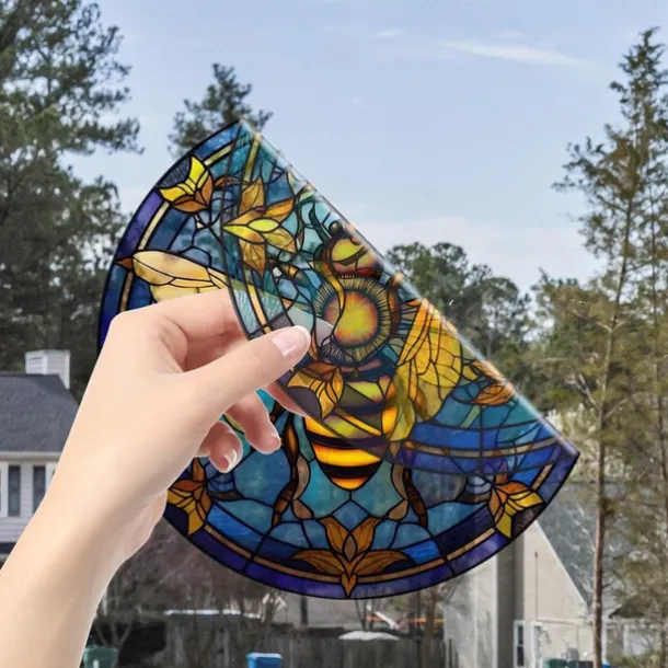 Window Sticker, Home Wall Decor Colorful Hummingbird Stickers Removable Static Decorative Anti-collision Stickers