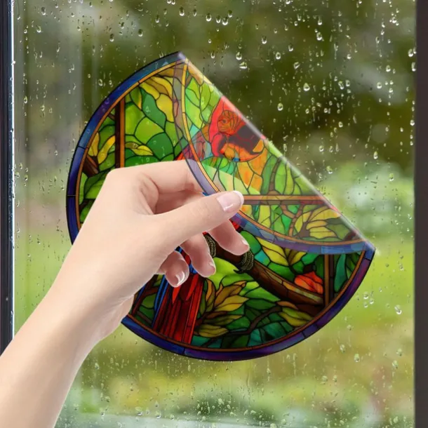 Window Sticker, Home Wall Decor Colorful Hummingbird Stickers Removable Static Decorative Anti-collision Stickers