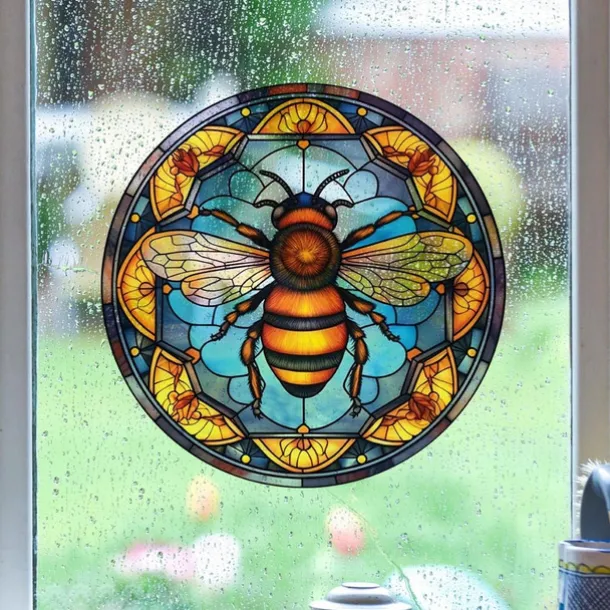 Window Sticker, Home Wall Decor Colorful Hummingbird Stickers Removable Static Decorative Anti-collision Stickers