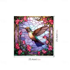 Window Sticker, Home Wall Decor Colorful Hummingbird Stickers Removable Static Decorative Anti-collision Stickers