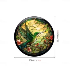 Window Sticker, Home Wall Decor Colorful Hummingbird Stickers Removable Static Decorative Anti-collision Stickers