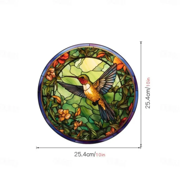 Window Sticker, Home Wall Decor Colorful Hummingbird Stickers Removable Static Decorative Anti-collision Stickers