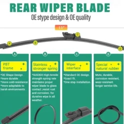 Windshield Wiper Blades Replacement for VW Volkswagen Golf 6/7/8 Premium All Weather Front Rear Wipers Set - OEM Quality