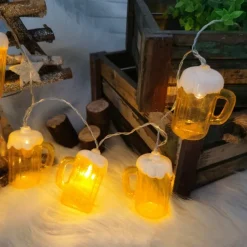 Wine Bottle String Lights Oktoberfest Battery Operated 1.5M10LED/3M20LED/6M60LED/10M80LED Summer Party Decoration Crayfish Beer Bottle Lighting Strings Party Ornaments