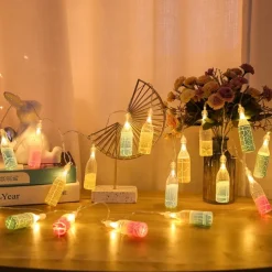 Wine Bottle String Lights Oktoberfest Battery Operated10/20/40LED String Lights Summer Life String Lights Decor For Home Bedroom Yard Patio Wedding Birthday Party Summer Decor