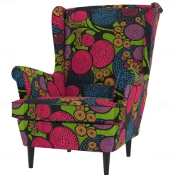 Wingback Chair Cover 100% Cotton with Armrest Cover Floral Quilted Slipcovers Single Seat STANDcover LITB PRIME cover