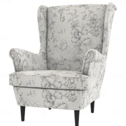 Wingback Chair Cover 100% Cotton with Armrest Cover Floral Quilted Slipcovers Single Seat STANDcover LITB PRIME cover