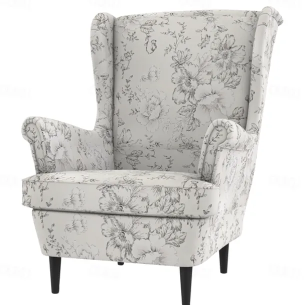 Wingback Chair Cover 100% Cotton with Armrest Cover Floral Quilted Slipcovers Single Seat STANDcover LITB PRIME cover