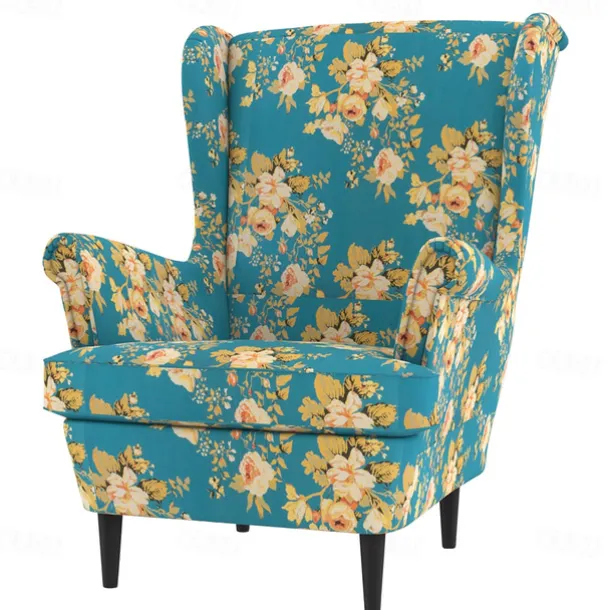 Wingback Chair Cover 100% Cotton with Armrest Cover Floral Quilted Slipcovers Single Seat STANDcover LITB PRIME cover