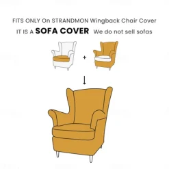 Wingback Chair Cover Armchair Cover Single Seat Solid Color Quilted Polyester Slipcovers STANDcover LITB PRIME cover
