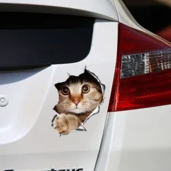 Winston & Bear 3D Cat Stickers - 2 Pack - Black Cat Wall Decals - Cat Wall Stickers for Bedroom - Fridge - Toilet - Car - Retail Packaged