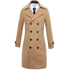 Winter Coat Overcoat Peacoat Trench Coat Business Casual Fall Winter 95% polyester 5% cotton Outerwear Clothing Apparel Notch lapel collar