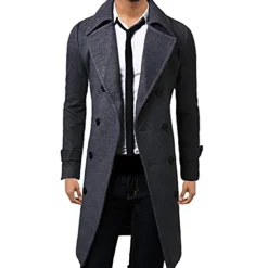 Winter Coat Overcoat Peacoat Trench Coat Business Casual Fall Winter 95% polyester 5% cotton Outerwear Clothing Apparel Notch lapel collar