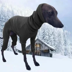 Winter Dog Coat Jacket Tight Dog Hoodie Dog Jumper Sweater for Greyhound Whippet,Dog Clothes Greyhound Turtleneck Sweatershirt Jumper,Warm T-Shirt Pet Clothes (Black,5XL)