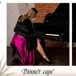 Winter Faux Fur Long Shawl Cloak Stretchy Satin Glove Opera Bridal Dance Gloves for Women Wedding Dress Party Coat