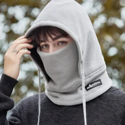 Winter Warm Fleece-Lined Polyester Hat - 1pc Knit Fabric Cold-Proof Windproof Outdoor Riding Cap for Men and Women