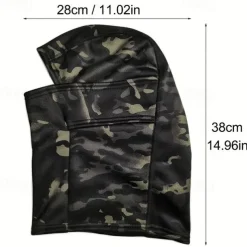 Winter Windproof Warm Tactical Camouflage Balaclava Hat, Plus Velvet Warm Balaclava, For Cycling, Driving, Skiing
