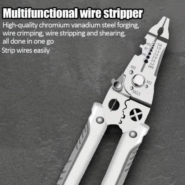 Wire Stripper, Multifunctional Metal Lock Cutting Sharp Wire Cutting Pliers, Used For Household Appliance Repair, Mechanical Repair, Electrician Wire Cutting, Crimping, Splitting, Winding