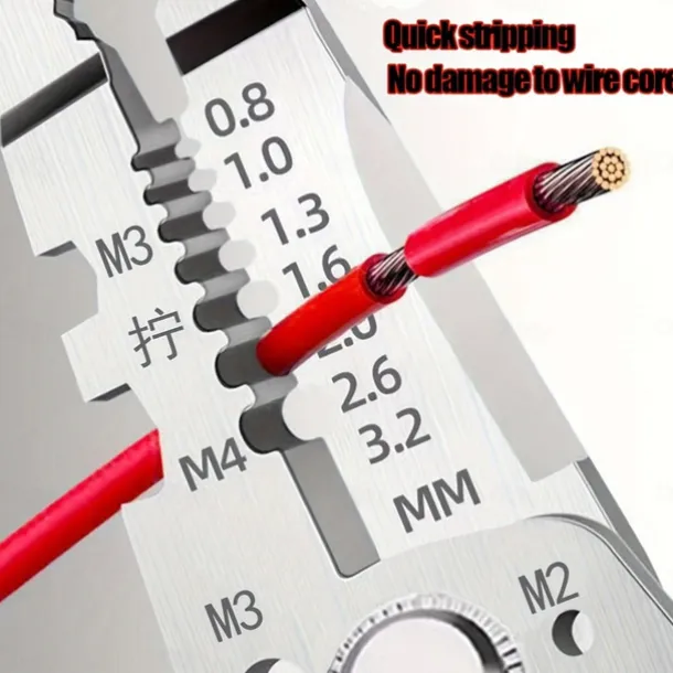 Wire Stripper, Multifunctional Metal Lock Cutting Sharp Wire Cutting Pliers, Used For Household Appliance Repair, Mechanical Repair, Electrician Wire Cutting, Crimping, Splitting, Winding