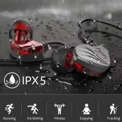 Wired Earphones with Mic 3.5mm in Ear Headphones Noise Isolation Waterproof Cordless Stereo Earbuds Rich Bass with 1.2 Meters Cord Volume Control for Phone Laptop PC Tablet MP3 Player