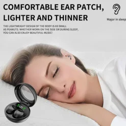 Wireless 5.3 Mini Sleep Headphones with Fingerprint Touch HiFi Stereo Sound LED Digital Display Tangle-Free Cable Semi-Open-Back Earphones for Exercise