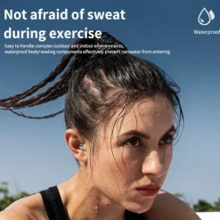 Wireless 5.3 Mini Sleep Headphones with Fingerprint Touch HiFi Stereo Sound LED Digital Display Tangle-Free Cable Semi-Open-Back Earphones for Exercise