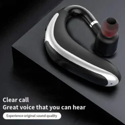 Wireless Bluetooth 5.0 Headset Waterproof Sport Bluetooth Earpiece Business Earhook Earphones Driving Trucker Headset Earbuds Noise Cancelling with Microphone for IOS Android Windows Smartphone