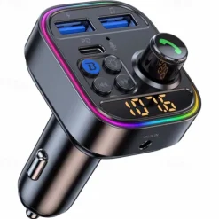 Wireless Bluetooth Car Adapter Bluetooth 5.3 FM Transmitter AUX Radio Receiver MP3 Player Handsfree Call Type-C USB Car charger