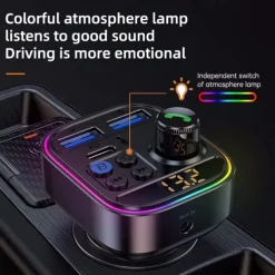 Wireless Bluetooth Car Adapter Bluetooth 5.3 FM Transmitter AUX Radio Receiver MP3 Player Handsfree Call Type-C USB Car charger