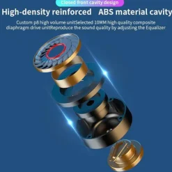 Wireless Bluetooth5.0 Headphone, Long Standby Business Earphone with Microphone, Waterproof Sport Bluetooth Headset, Noise Cancelling Earhook Earbuds for IOS Android Windows Smartphone