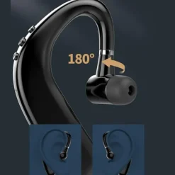 Wireless Bluetooth5.0 Headphone, Long Standby Business Earphone with Microphone, Waterproof Sport Bluetooth Headset, Noise Cancelling Earhook Earbuds for IOS Android Windows Smartphone
