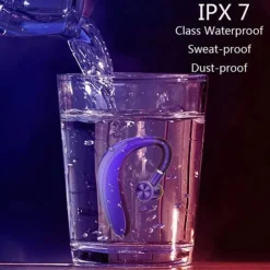 Wireless Bluetooth5.0 Headphone, Long Standby Business Earphone with Microphone, Waterproof Sport Bluetooth Headset, Noise Cancelling Earhook Earbuds for IOS Android Windows Smartphone