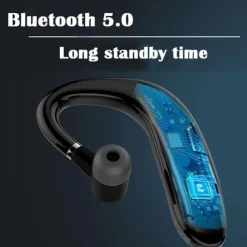 Wireless Bluetooth5.0 Headphone, Long Standby Business Earphone with Microphone, Waterproof Sport Bluetooth Headset, Noise Cancelling Earhook Earbuds for IOS Android Windows Smartphone
