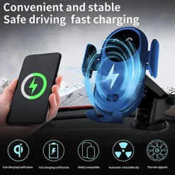 Wireless Car Charger Phone Mount Car Wireless Charger Phone Holder Infrared Induction 10W Qi Fast Charge Compatible For All