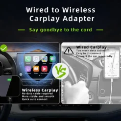 Wireless CarPlay Adapter for iPhone Apple Carplay Wireless Adapter Convert Wired to Wireless CarPlay Dongle Plug & Play WiFi Auto Fast Connect for Cars
