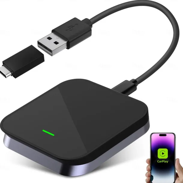 Wireless CarPlay Adapter for iPhone Apple Carplay Wireless Adapter Convert Wired to Wireless CarPlay Dongle Plug & Play WiFi Auto Fast Connect for Cars