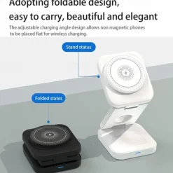 Wireless Charger 15 W Output Power Wireless Charging Station CE Certified Fast Wireless Charging MagSafe Universal For iPhone 14/13/12/11 Pro Max Universal Cellphone Gear Fit 2 R360 Apple Watch