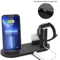 Wireless Charger Stand 6 in 1 QI Wireless Charging Station Dock for Iwatch iPhone Airpods Compatible with iPhone iPhone 14 13 12 11 Pro Max Mini X XS XR 8 7/Samsung S22/S21
