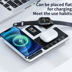 Wireless Charger 30W Output Power Wireless Charging Station Foldable Charging Station CE Certified Fast Wireless Charging MagSafe 4 in 1 For Compatible with any wireless charging enabled devices