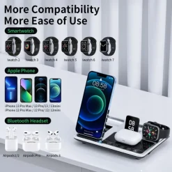 Wireless Charger 30W Output Power Wireless Charging Station Foldable Charging Station CE Certified Fast Wireless Charging MagSafe 4 in 1 For Compatible with any wireless charging enabled devices