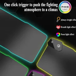 Wireless Charging Mouse Pad Gamer Mousepad Oversized RGB Luminous Desk Mat Computer Laptop Keyboard Non-slip Glowing LED Cushion