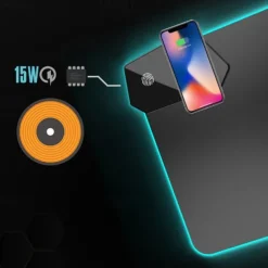 Wireless Charging Mouse Pad Gamer Mousepad Oversized RGB Luminous Desk Mat Computer Laptop Keyboard Non-slip Glowing LED Cushion