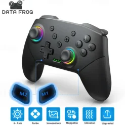 Wireless Controller For Nintendo Switch OLED Console Pro Gamepad with 600Mah Rechargeable Battery Programmable Turbo Function