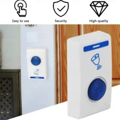 Wireless Doorbell 1 Button 1 Receiver Remote Control Home Security Door Bell